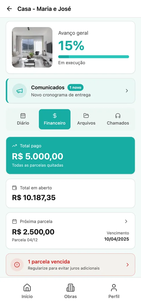 App Cantiere — financeiro / boletos